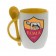 Кружка оранжевая, с ложкой футбольного клуба Рома